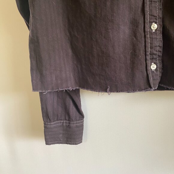 Aerie Crop Raw Edge Washed Out Black Size M - Picture 6 of 10